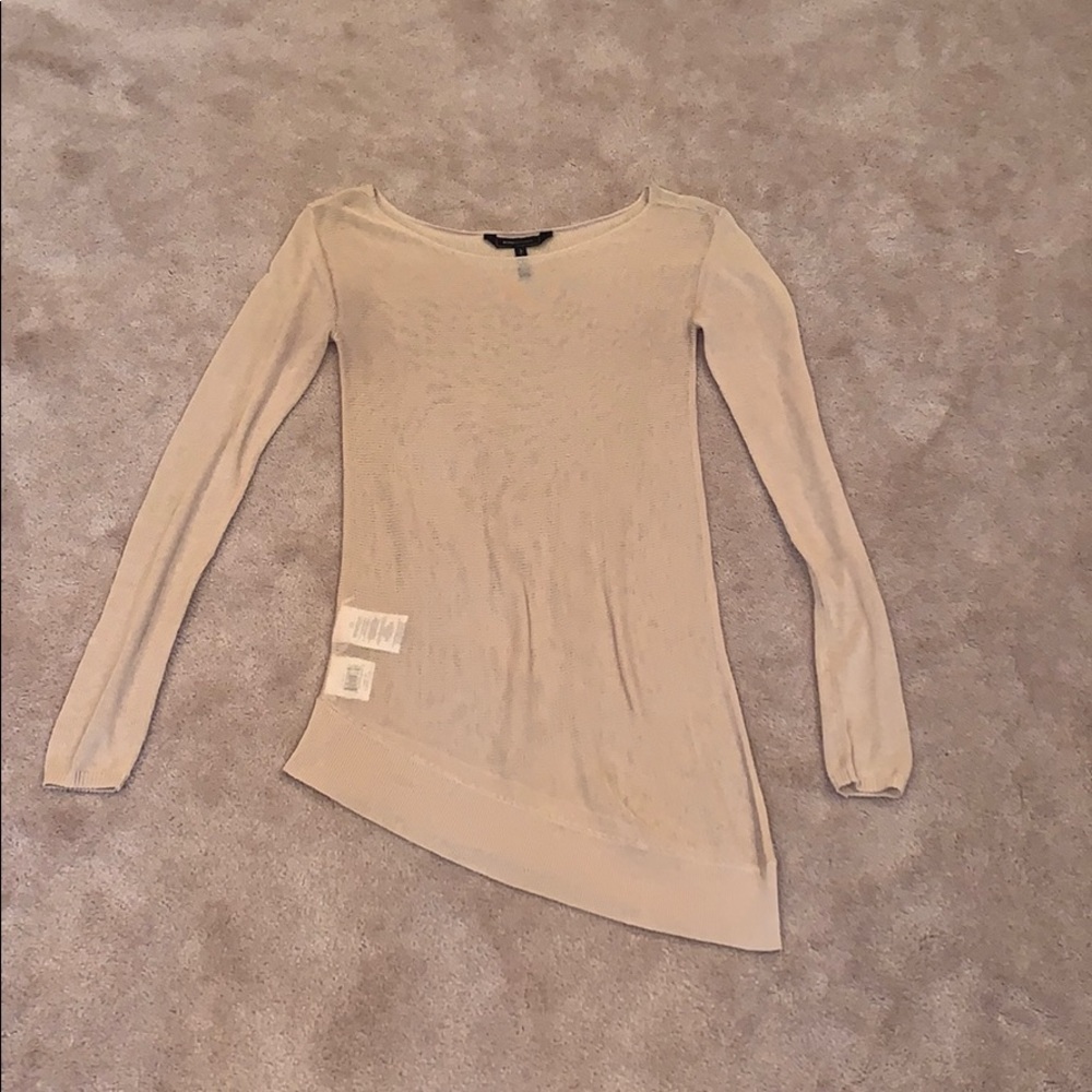 BCBGMAXAZRIA Sheer Long Sleeve Blouse